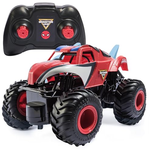 (-35%) Monster Jam, Marvel Spider-Man RC, Ferngesteuerter Truck im Spider-Man-Design, für drinnen und draußen, Maßstab 1:24, ab 3 Jahren, Schwarz