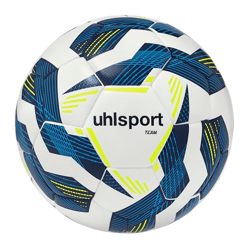 (-35%) uhlsport Fußball Team-Fußbälle - langlebige Trainingsbälle für das Mannschaftstraining - Fußball für Kinder und Erwachene, Größe 3, Größe 4 und Größe 5, weiß/Marine/Fluo gelb