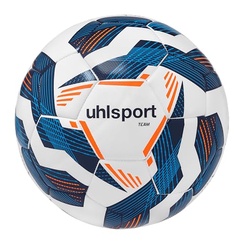 (-37%) uhlsport Fußball Team-Fußbälle - langlebige Trainingsbälle für das Mannschaftstraining - Fußball für Kinder und Erwachene, Größe 3, Größe 4 und Größe 5, weiß/Marine/Fluo orange