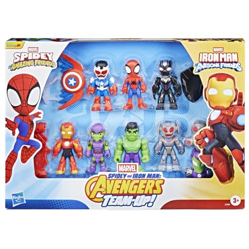 SPIDEY AND HIS AMAZING FRIENDS Marvel, Iron Man and His Awesome Friends Spidey and Iron Man: Avengers Team-Up, 3-Inch Action Figure Set, 3+