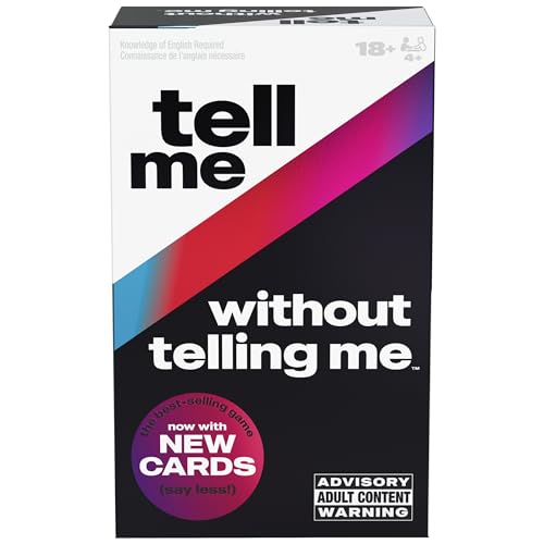 Spin Master Games, Tell Me Without Telling Me, 2025 Edition with New Cards, The Viral Adult Party Game for Friendsgiving, Adult Card Game, 4+ Players, Stocking Stuffer Gift Ideas for Ages 18 & Up