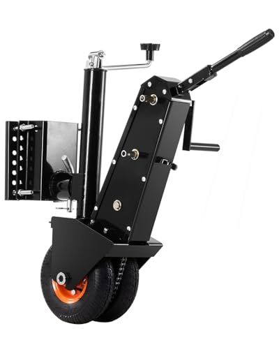 VEVOR Trailer Dolly, 500lbs Tongue Weight Capacity, 13 inch-23.2 inch Height Adjustable Trailer Mover Dolly, 9-inch Pneumatic Rubber Tire, Manual or Electric Wrench Drive, for Moving RV Trailer