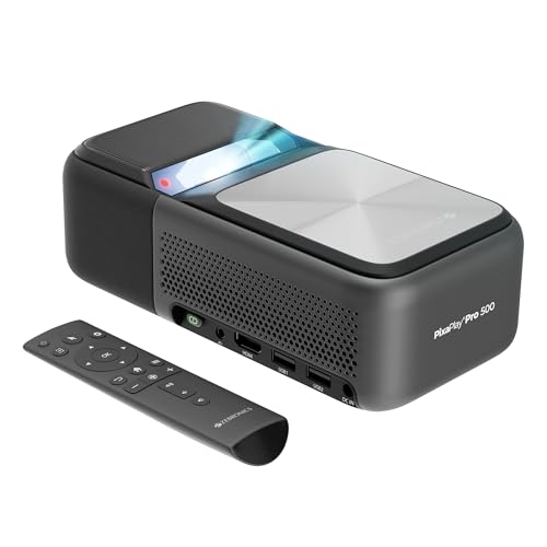 ZEBRONICS PIXAPLAY PRO 500, Ultra Short Throw, Smart Projector, 12500 Lumens, 90 Inch Screen Size, Electronic Focus, Androi…