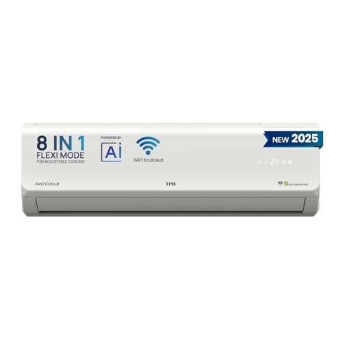 IFB Model Silver Plus Smart Series 2 Ton 3 Star In-built Wifi Split AC with HD Compressor, AI, Dual Gold Fin & 8-in-1 Flexi Mode - White (CI223SL32SGN