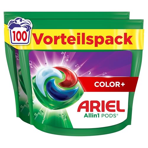 (-19%) Ariel Waschmittel Pods All-in-1, Flüssigwaschmittel Kapseln 100 Waschladungen, Color+, Kraftvolle Fleckentfernung ab der 1. Wäsche