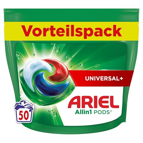 (-13%) Ariel Waschmittel Pods All-in-1, Flüssigwaschmittel Kapseln 50 Waschladungen, Universal+, Kraftvolle Fleckentfernung ab der 1. Wäsche