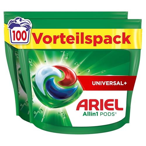 (-19%) Ariel Waschmittel Pods All-in-1, Flüssigwaschmittel Kapseln 100 Waschladungen, Universal+, Kraftvolle Fleckentfernung ab der 1. Wäsche