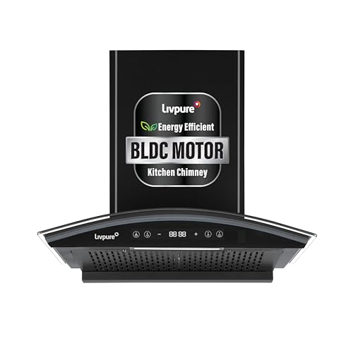Livpure Eterna 60 cm | Curved Glass | 1400 m³/hr Suction | BLDC Motor | Filterless | Touch & Gesture Control | Low Noise | 10 Years Motor + 1 Year Com
