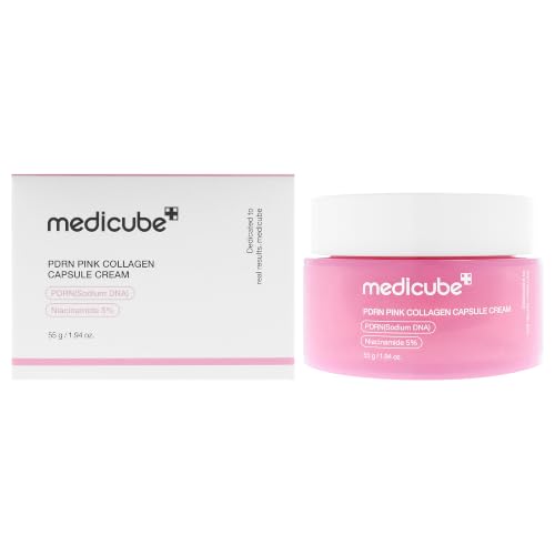 medicube Capsule Cream with Salmon DNA PDRN Pink Collagen | Crema Hidratante Ligera con PDRN y Niacinamida, Mejora el Tono y la Textura de Piel, Hidratación Glow, Cosmética Coreana, 55g