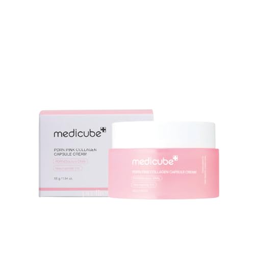 medicube Salmon DNA PDRN Pink Collagen Capsule Cream, Face Moisturizer | Lightweight Moisturizing Cream | PDRN, Niacinamide for Uneven Skin Tone, Glow hydration | Korean Skin Care 1.94 oz