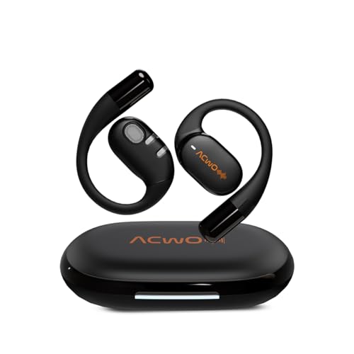 ACwO DwOTS Sense OWS Wireless Open-Ear Earbuds, Situational Awareness, 15mm Titanium Drivers, 65 Hrs Playback, BT V5.4, Secure Fit, 4 Mics with ENC, 4