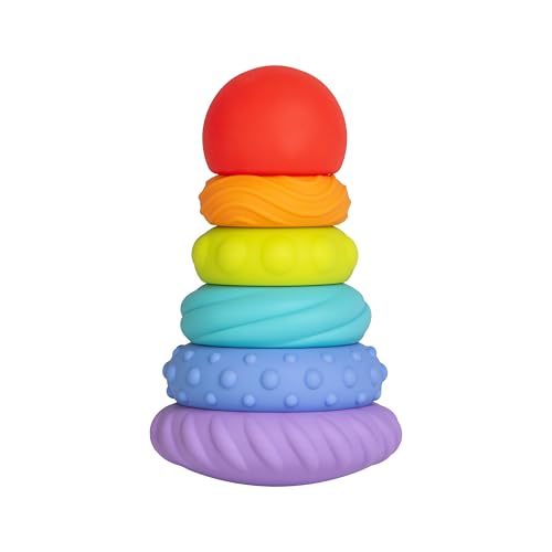 Ubbi Baby Teether Totter, Multi-Textured Food-Grade Silicone, 6-Piece Set, Early Development Toy