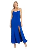R&M Richards — R&M Richards Women's Elegant Rhinestone Halter Maxi Dress W/Cowl Neckline & Side Slit - Evening, Cocktail Party