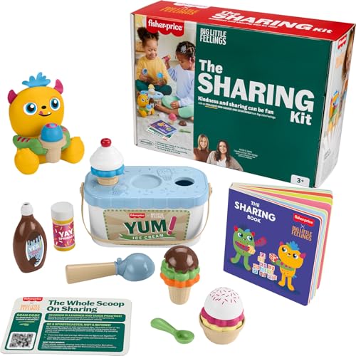 Fisher-Price Toddler Toys Big Little Feelings Sharing Kit, 18-Piece Set of Activities & Parenting Tips for Preschool Kid