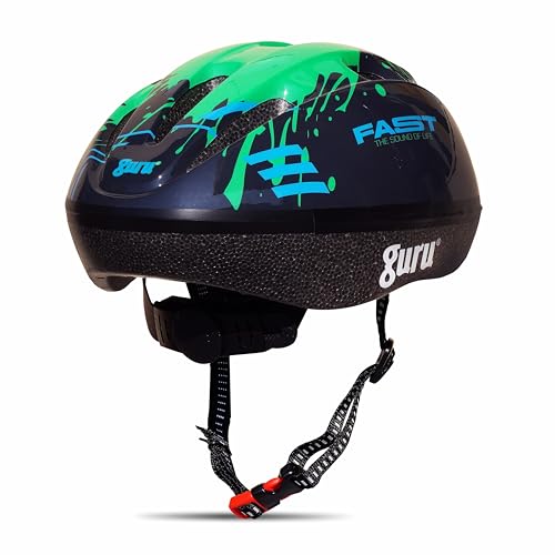 GURU Cycling Helmet, Light Weight with Superior Ventilation, Helmet for Mountain, Road Bike & Skating Helmet with Premium Black EPS Foam Lining, Ideal