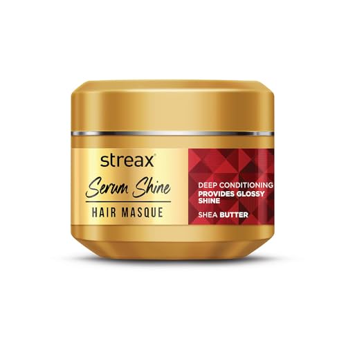 Streax Serum Shine Hair Mask for Frizzy Hair-200gm, Mask for Dry, Damaged Hair, Provides Deep Conditioning & Nourishment, Infused with Shea Butter, Fo