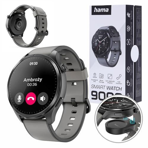 (-35%) Hama Smartwatch, AMOLED Farbdisplay 1,43“, GPS, IP68 + 5ATM, schwarz