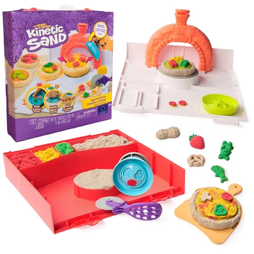 (-54%) Kinetic Sand Squish Pizza Set - mit 453 g original kinetischem Sand aus Schweden, erfüllt alle gesetzlichen Anforderungen, mit 6 Zubehörteilen für kreatives Rollenspiel, für Kinder ab 5 Jahren