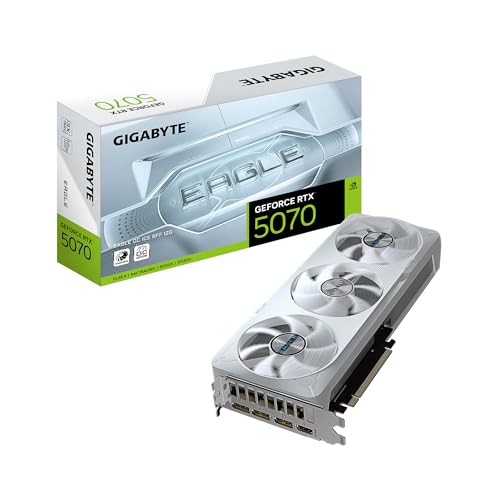 GIGABYTE GeForce RTX 5070 Eagle OC ICE SFF 12G Graphics Card, 12GB 192-bit GDDR7, PCIe 5.0