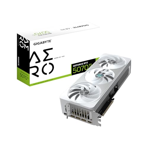 GIGABYTE GeForce RTX 5070 Ti AERO OC 16G Graphics Card, 16GB 256-bit GDDR7, PCIe 5.0