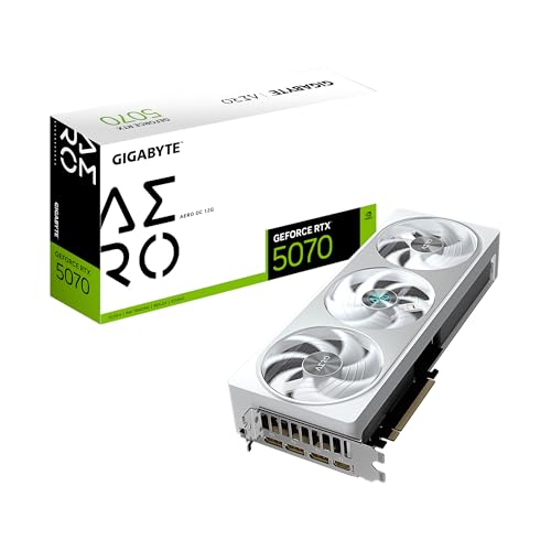 GIGABYTE GeForce RTX 5070 AERO OC 12G Graphics Card, 12GB 192-bit GDDR7, PCIe 5.0