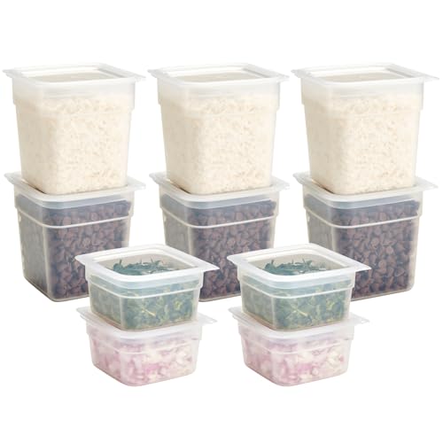 Cambro Food Storage Storage Containers with Lids - Translucent (Microwave Safe and BPA-Free) - 16 and 32 oz (ounce) Food