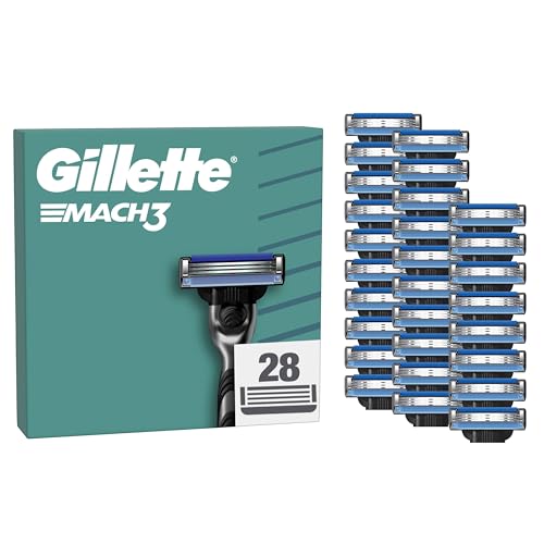 (-33%) Gillette Mach 3 Klingen Herren, 28 Original Rasierklingen, Blau