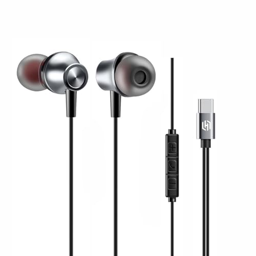 Humble in Ear Wired Earphones with Mic for Type-C Port,10Mm Dynamic Drivers for Enhanced Bass,in Line Controls for Volume and Calls,1.2M Tangle Free S