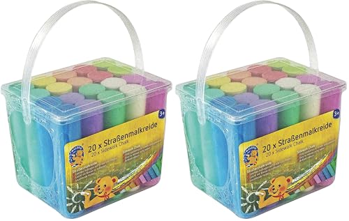 (-40%) Pustefix MALEFIX Straßenmalkreide 40er Packung I Malkreide für Kinder und Erwachsene I Vielfalt an Farben I Leuchtend und Kräftig I Wasserlösliche und hochwertige Kreide I für Straße u. Hof