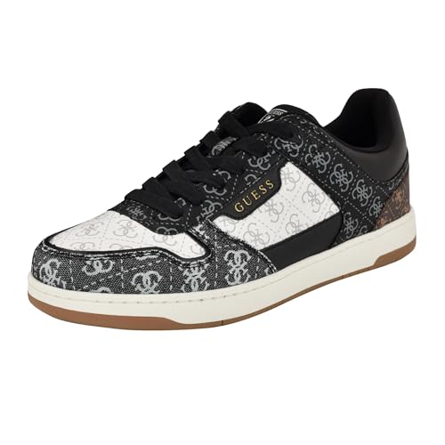 Guess Men's Tirry Sneaker, Black Logo Multi 001, 9
