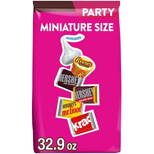 HERSHEY'S and REESE'S Miniatures Assorted Chocolate Candy Party Pack, Halloween Candy, 32.9 oz