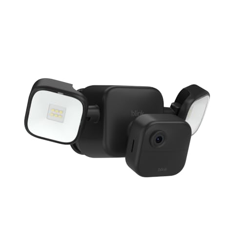 Blink Outdoor 4 Floodlight Camera — Wireless smart security camera, 700 lumens, two-year battery life, enhanced motion detection, Sync Module Core included — 1 camera system