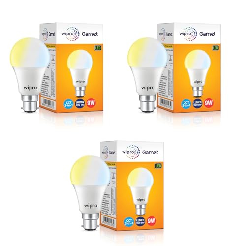 Garnet 9W CCT 3-in-1 LED Bulb for Home & Office | Mood Lighting for ambiance | 240 Degree wide Coverage | 4 KV In-built Surge Protection, 420 V High V