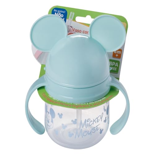 Caneca Treinamento com Canudo de Silicone Retrátil Mickey 350 ml Plasútil