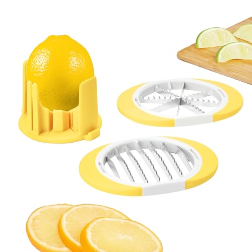 Tovolo Citrus Slicer & Wedger Tool - Premium Dual Blade Lemon, Lime, and Orange Cutter Creates 8 Uniform Wedges and 6 Slices, Perfect Bar Tool, Anti-Slip Base, Stackable, BPA-Free, Dishwasher Safe