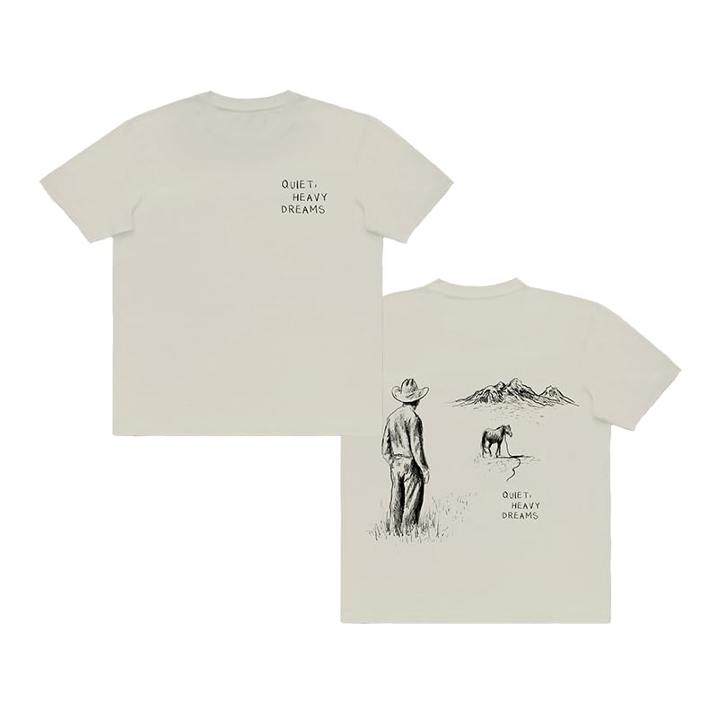 Zach Bryan Unisex's Standard Official Merch Quiet Heavy Dreams Tee, Off White