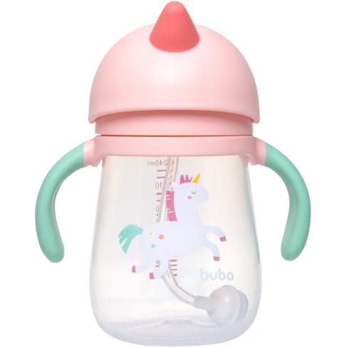 Copo com Canudo Buba Magic, Unicórnio | Com Dispositivo