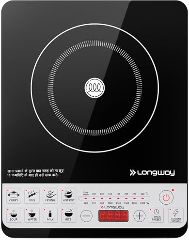 Longway Cruiser IC PB 2000 Watt Induction Cooktop with Auto Shut-Off & Over-Heat Protection With 8 Cooking Mode & BIS Approved (Black, Push Button)