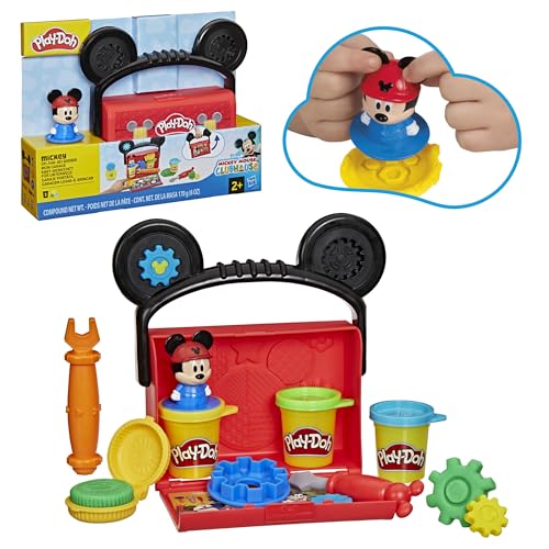 🔥 STARKER PREIS (-30%) Play-Doh Disney Junior Knet-Werkstatt für unterwegs Micky Maus Spielset, zum Kneten und Spielen für Kinder ab 2 Jahren