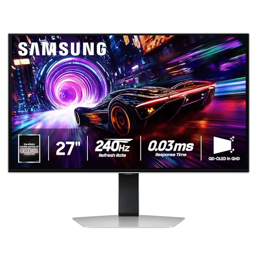 SAMSUNG 27-inch Odyssey QD-OLED G8 (G81SF), 4K, 240Hz, Gaming Monitor, 0.03ms Response Time, DisplayHDR True Black 400, AMD FreeSync™ Premium Pro, Ergonomic Stand, LS27FG810SNXZA, 2025