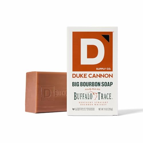 Duke Cannon Supply Co. Extra Large Bar Soap - Men's Natural Bar Soap With A Masculine Scent - Big American Bourbon USA-Made Soap - All Skin Types - Hydrating Big Brick of Soap - Bourbon,10 oz