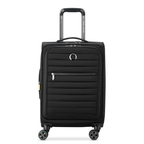 DELSEY PARIS Cruise 3.0 Softside Expandable Luggage with Spinner Wheels, Black, Carry On 20 Inch Carry On 20 Inch Black