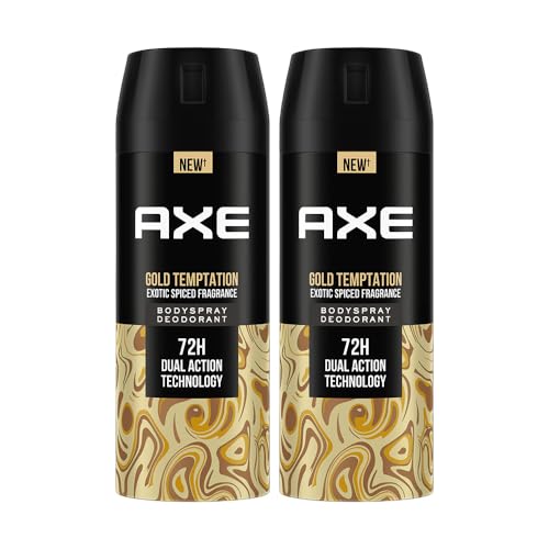 Axe Gold Temptation Long Lasting Deodorant Bodyspray For Men 150 ml, Pack of 2