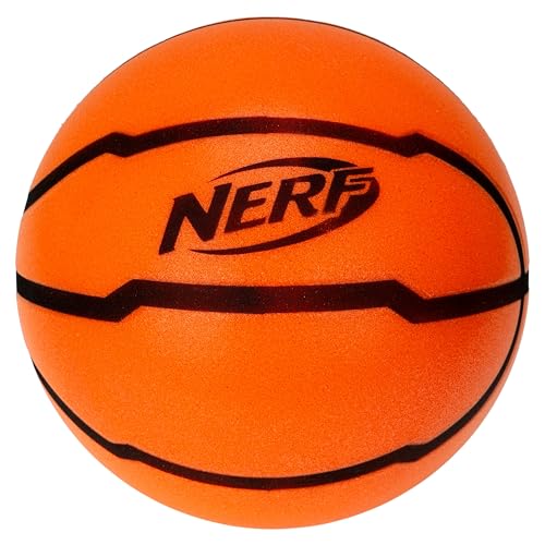 Nerf Quietcourt Silent Foam Basketball - Official Size Quiet Ball for Indoor Dribbling Practice + Drills - 29.5" Inch Kids + Youth Basketball - Never Goes Flat Foam Construction