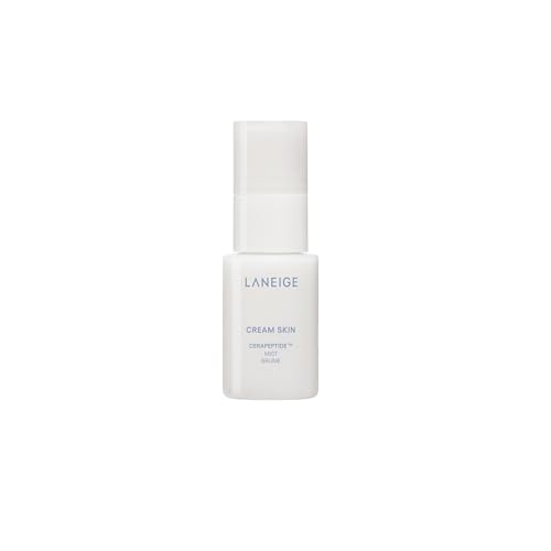 LANEIGE Cream Skin Toner & Moisturizer Mini Mist Spray: Lightweight Refillable Korean Milky Toner with Ceramide & Peptide for Hydration, Firming, & Ba