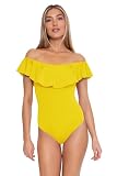 Trina Turk Monaco - Women's One Piece Swimsuit, Off Shoulder, Bathing Suits for Women, Desert Sun, 6