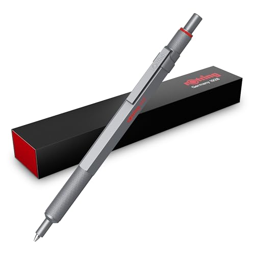🔥 STARKER PREIS (-58%) rOtring 600 Gelschreiber | 0,55 mm | Schwarze Tinte | Silberfarbenes Schreibgerät mit Metallschaft | Rutschfeste, gerändelte Griffzone und Sechskantschaft | Nachfüllbar