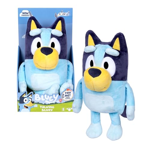 Bluey Sound Effects Talking Stuffed Plush, 13” Soft Musical Toys, Interactive Stuffed Animal with 9 Different Phrases, Musical Toys for Kids