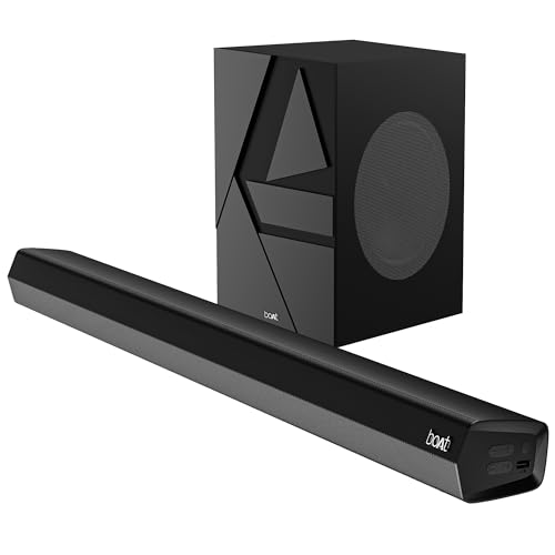 77% Off Boat Aavante Bar Quake - ₹5185 (Was ₹22990) Midnight Black Soundbar with Bluetooth and Subwoofer