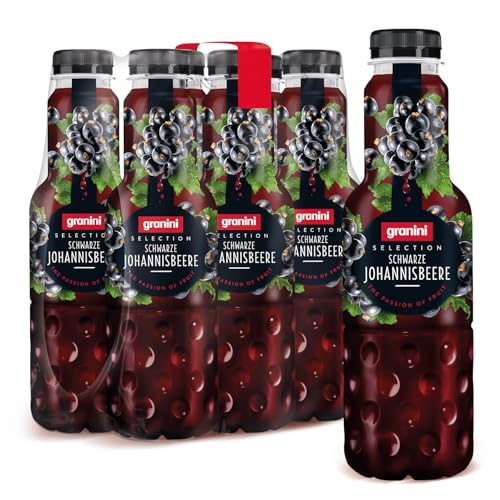 🔥 STARKER PREIS (-22%) granini Selection Schwarze Johannisbeere (6 x 0,75l), Direkt-Saft-Nektar mit mindestens 25% Frucht, Schwarze Johannisbeer-Nektar für Saftschorle, hoher Fruchtgehalt, vegan, ohne Gelatine, mit Pfand